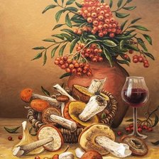 Схема вышивки «грибы»