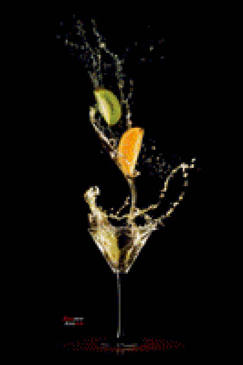 натюрморт бокал и фрукты - натюрморт - предпросмотр