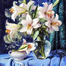 Схема вышивки «Натюрморт с лилиями.»