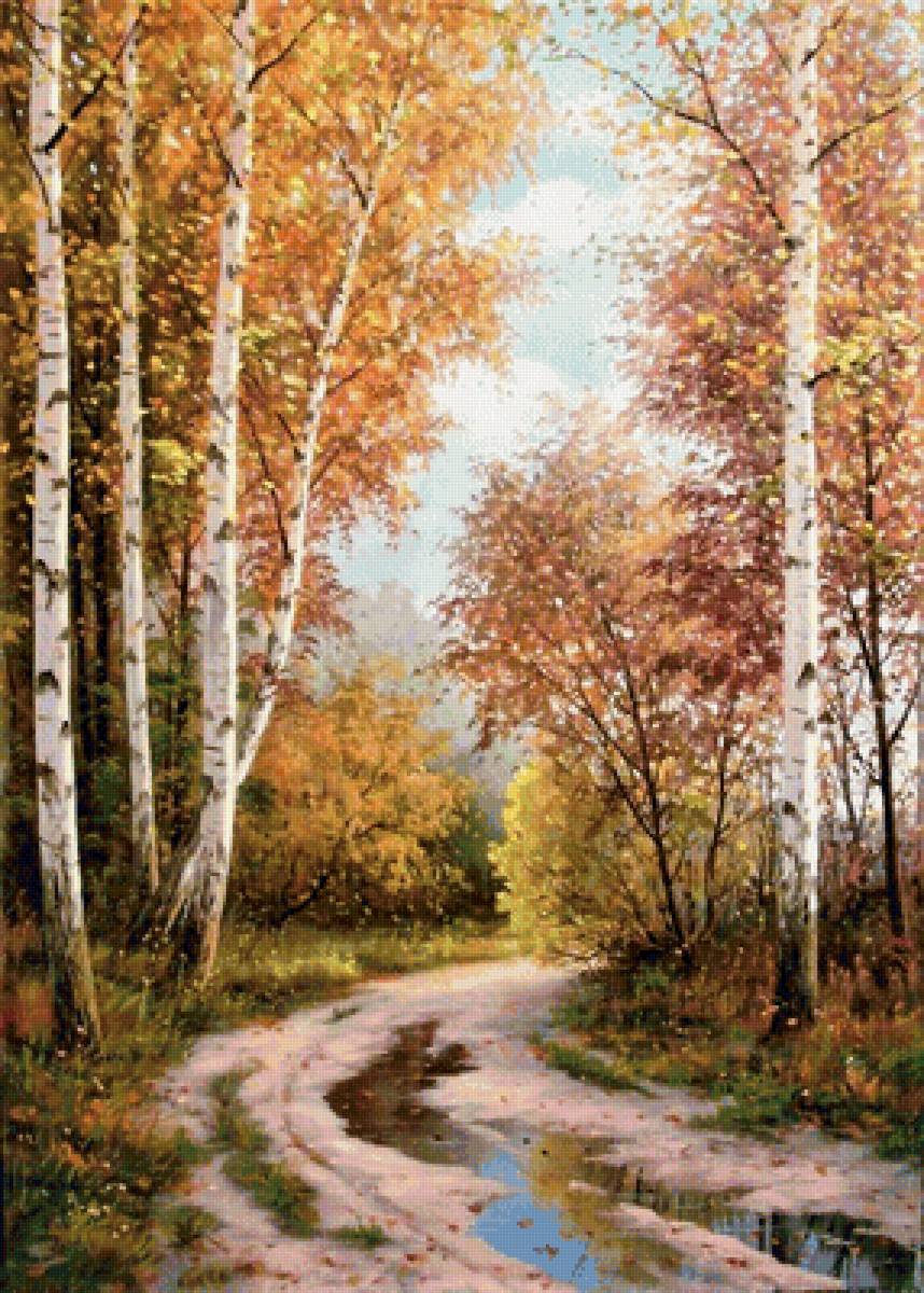 осень - живопись, животные, осень - предпросмотр