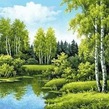 Схема вышивки «летний пейзаж»