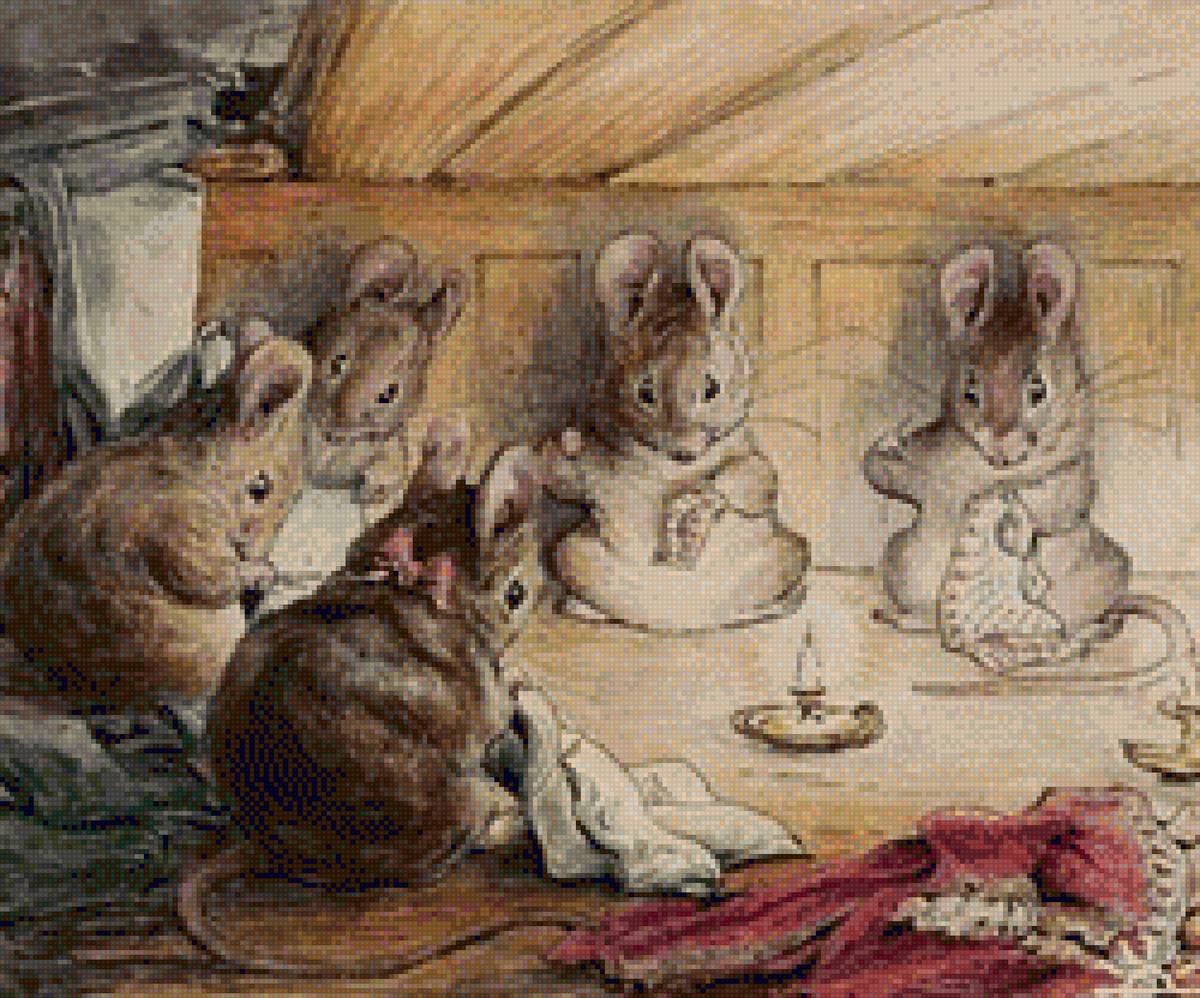 Мышки рукодельницы - мышки, детские, милота - предпросмотр