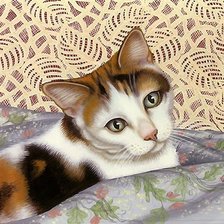 Схема вышивки «кошка»