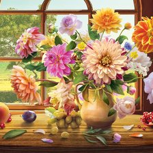 Схема вышивки «zátišie-okno»