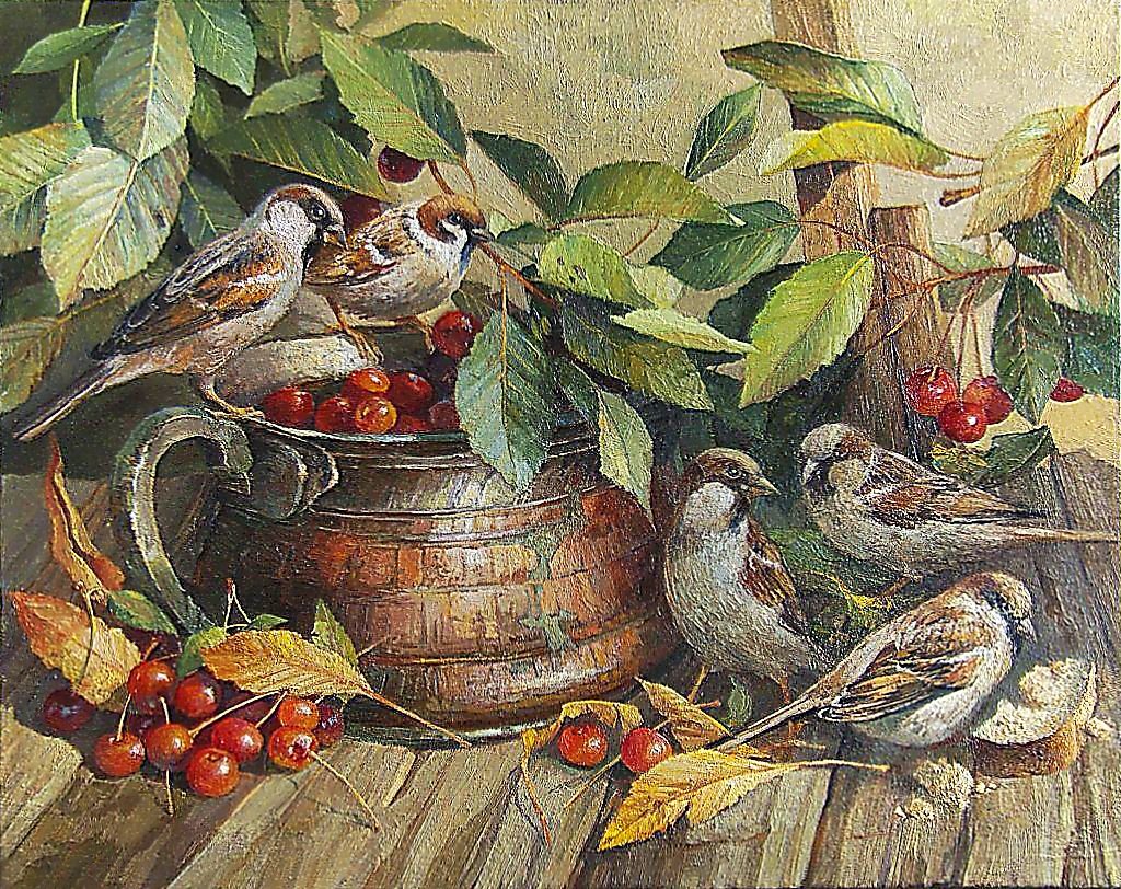 №1730597 - картина, живопись., птицы - оригинал