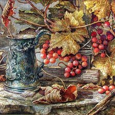 Схема вышивки «Натюрморт с виноградом»