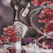 Схема вышивки «Девушка»