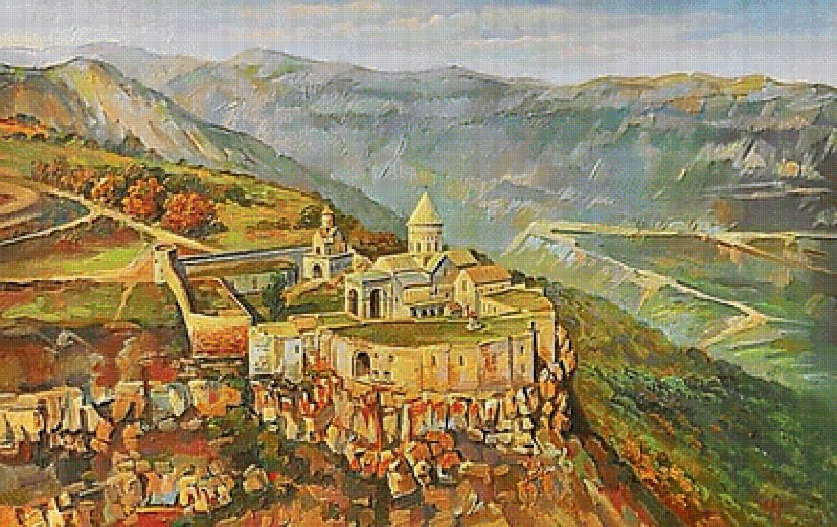 Пейзаж. - живопись., картина, пейзаж, горы - предпросмотр