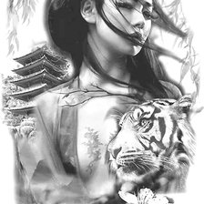 Схема вышивки «Девушка»