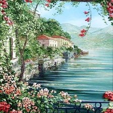 Схема вышивки «вид на море»