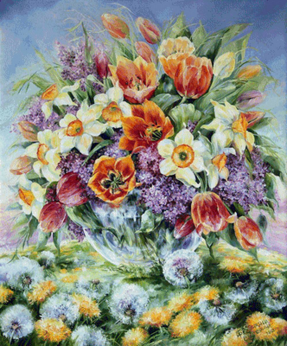 худ. Екатерина Гребенкина - цветы - предпросмотр