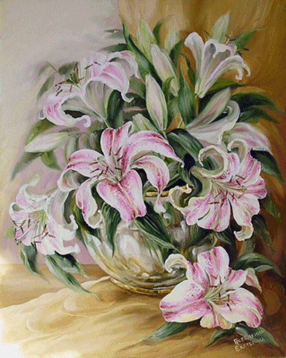 худ. Екатерина Гребенкина - цветы - предпросмотр