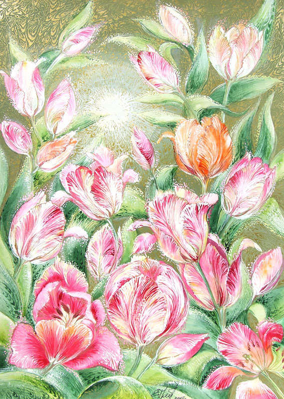 худ. Екатерина Гребенкина - цветы - оригинал