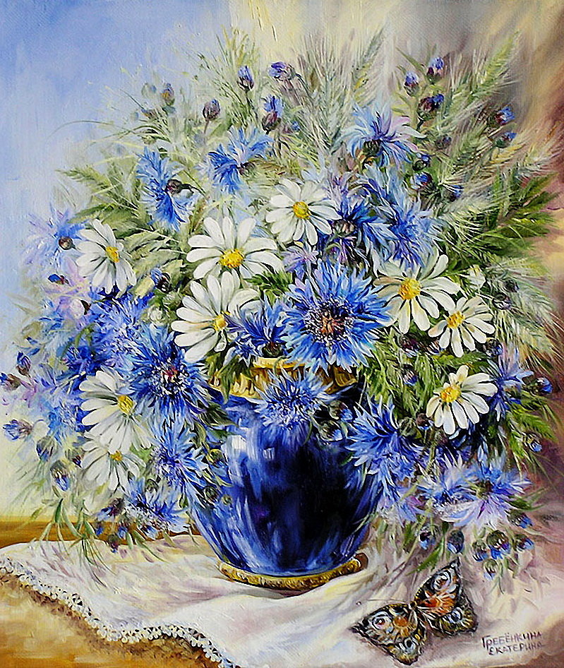 худ. Екатерина Гребенкина - цветы - оригинал