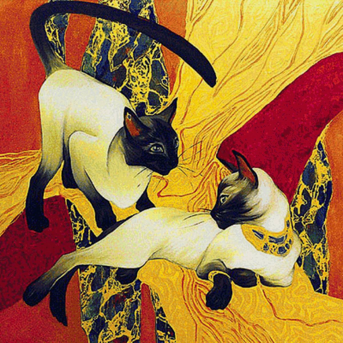 Две кошки - кот, кошки - предпросмотр