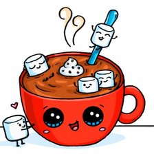 Схема вышивки «чашка кофе с зефирками»