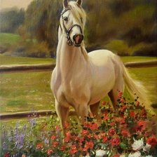 Схема вышивки «Белый скакун»