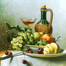 Схема вышивки «Натюрморт с виноградом.»