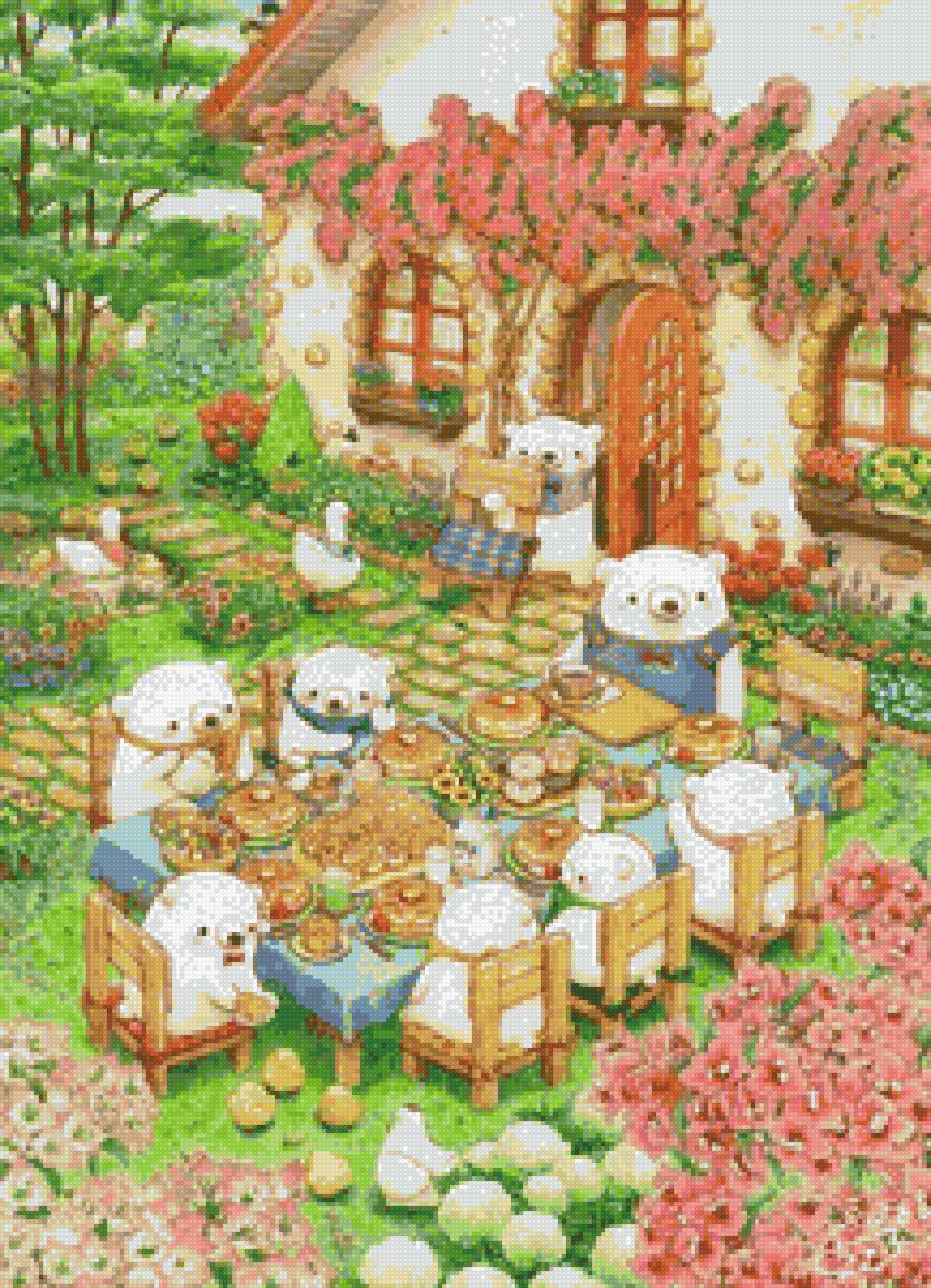 Мишки 1 - мишки, семья, обед - предпросмотр