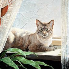 Схема вышивки «кошка»