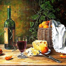 Схема вышивки «Натюрморт с сыром.»