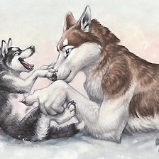 Схема вышивки «Волки»