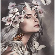 Схема вышивки «Девушка»