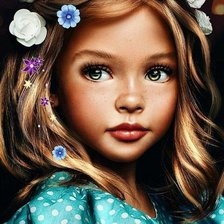 Схема вышивки «взгляд девочки»