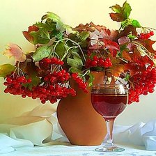 Схема вышивки «Натюрморт с калиной..»