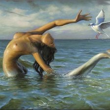 Схема вышивки «Русалка с чайкой»