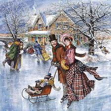 Схема вышивки «зимняя картина»