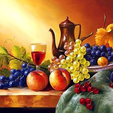 Схема вышивки «Натюрморт с фруктами.»