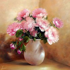 Схема вышивки «Натюрморт с пионами.»