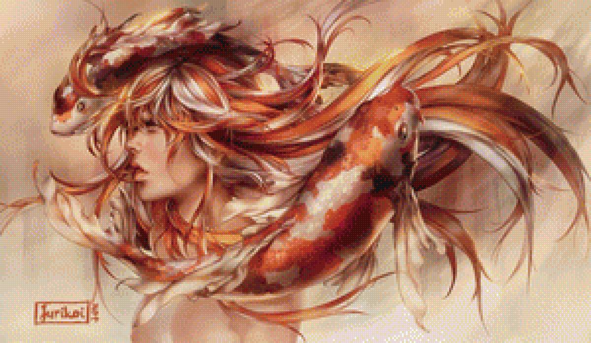 Рыбы - раыбы счастья, морская тем, фэнтези - предпросмотр