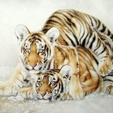 Схема вышивки «Тигрята»