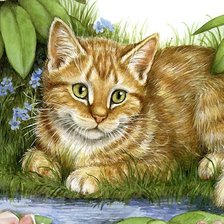 Схема вышивки «кот»