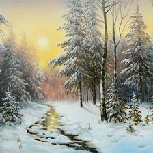 Схема вышивки «зимний пейзаж»