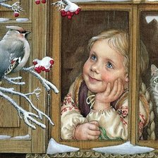 Схема вышивки «за  окном»