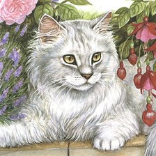 Схема вышивки «кот»