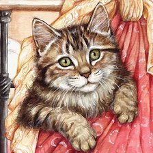 Схема вышивки «котёнок»