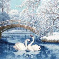 Схема вышивки «зимнее озеро»