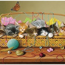 Схема вышивки «котята»