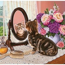 Схема вышивки «котёнок»