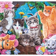 Схема вышивки «котята»