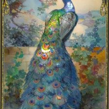 Схема вышивки «павлин»