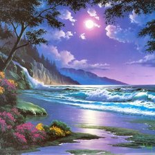 Схема вышивки «Закат и море»