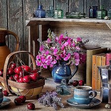 Схема вышивки «Черешня и горошек»