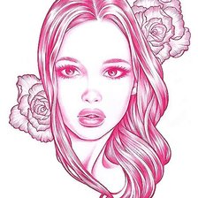 Схема вышивки «Девушка»