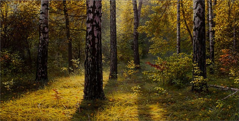 Александр Игнатьев - природа, лес, утро - оригинал