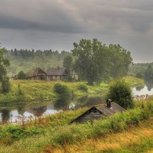 Схема вышивки «Дом у реки»